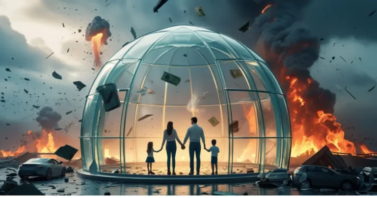 Insurance concept showing financial protection, security, and future safety in America