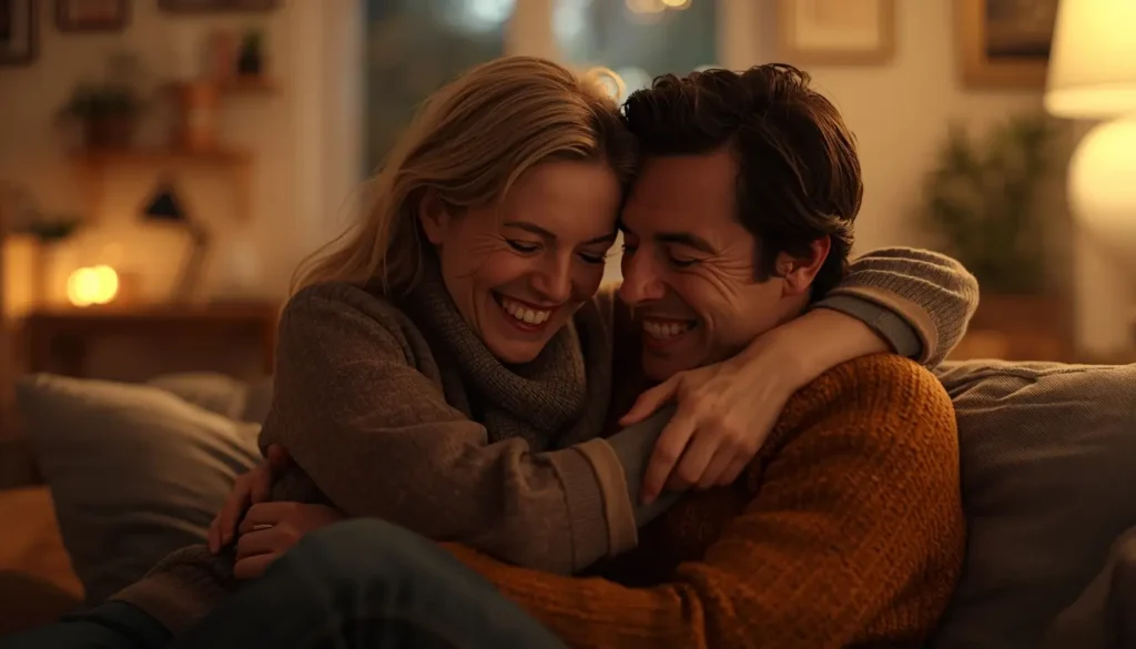 Adults experiencing real joy through emotional connection