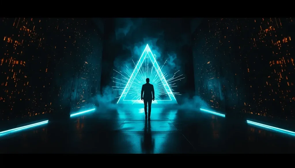 triangle with colorful dimension with entrepreneur