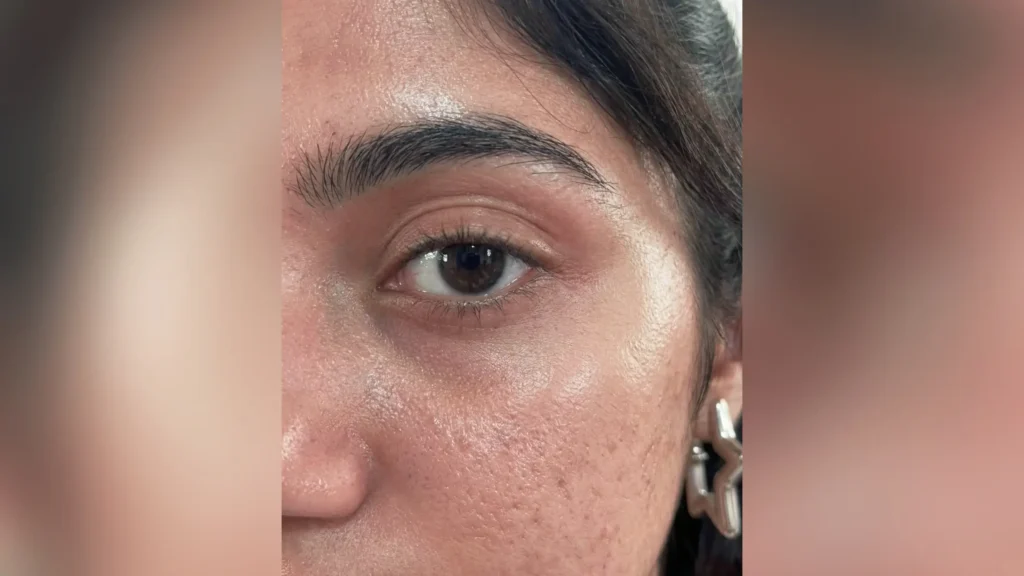 close up of ai generated eye showing realistic reflections and fine details