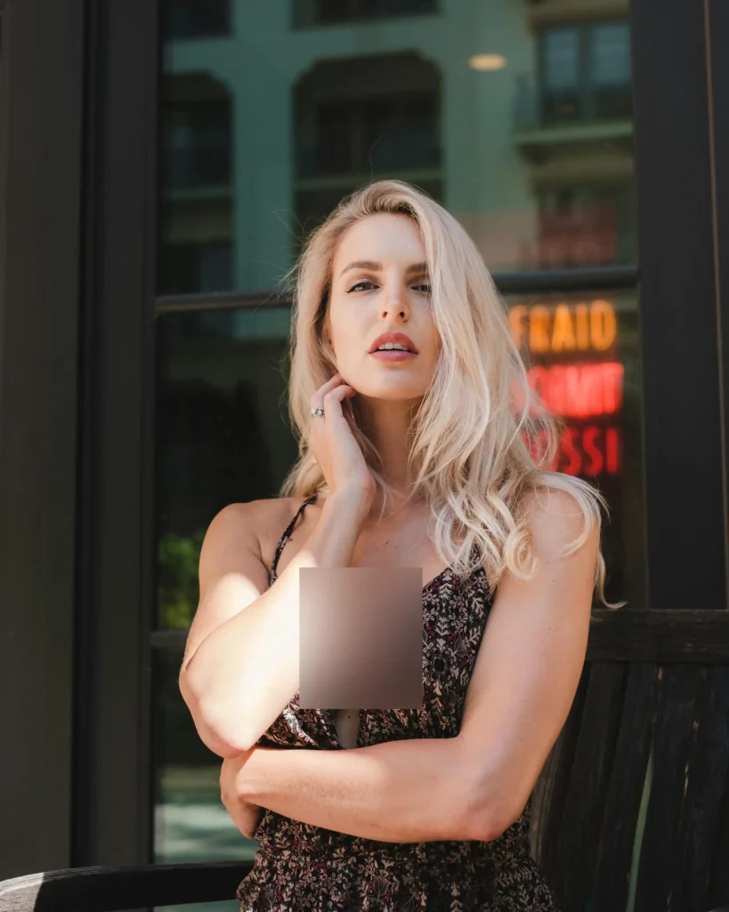 Woman with sun kissed skin in tropical setting