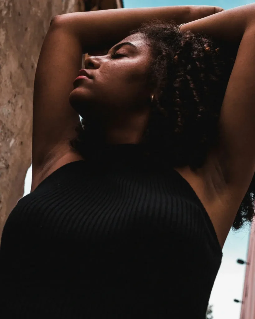 Argentinian woman in tango inspired styling