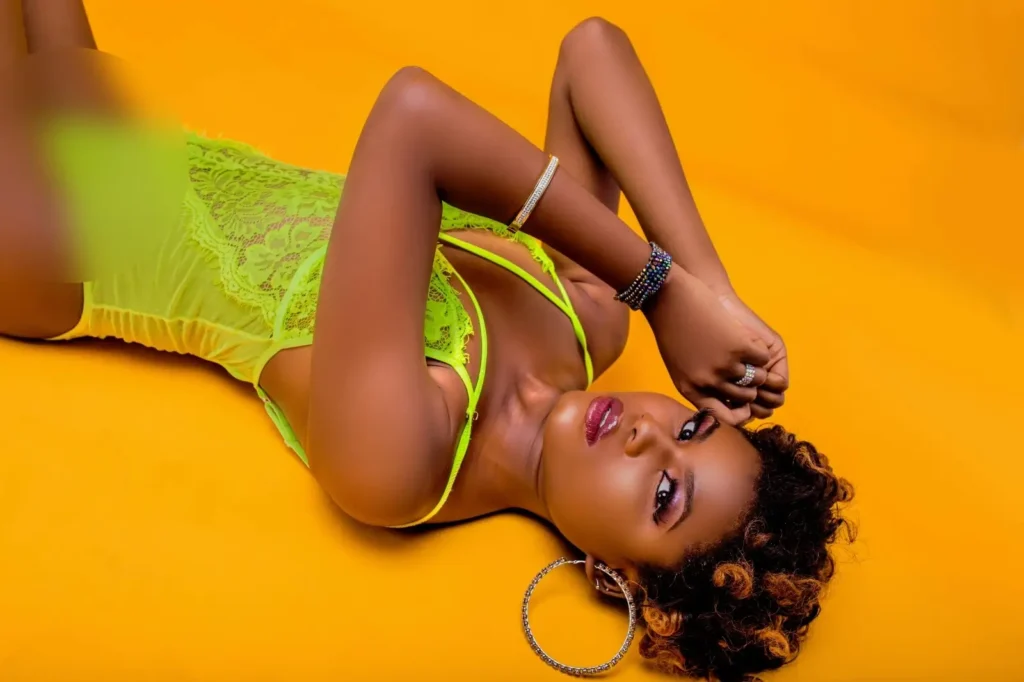 woman wearing traditional patterned fabric