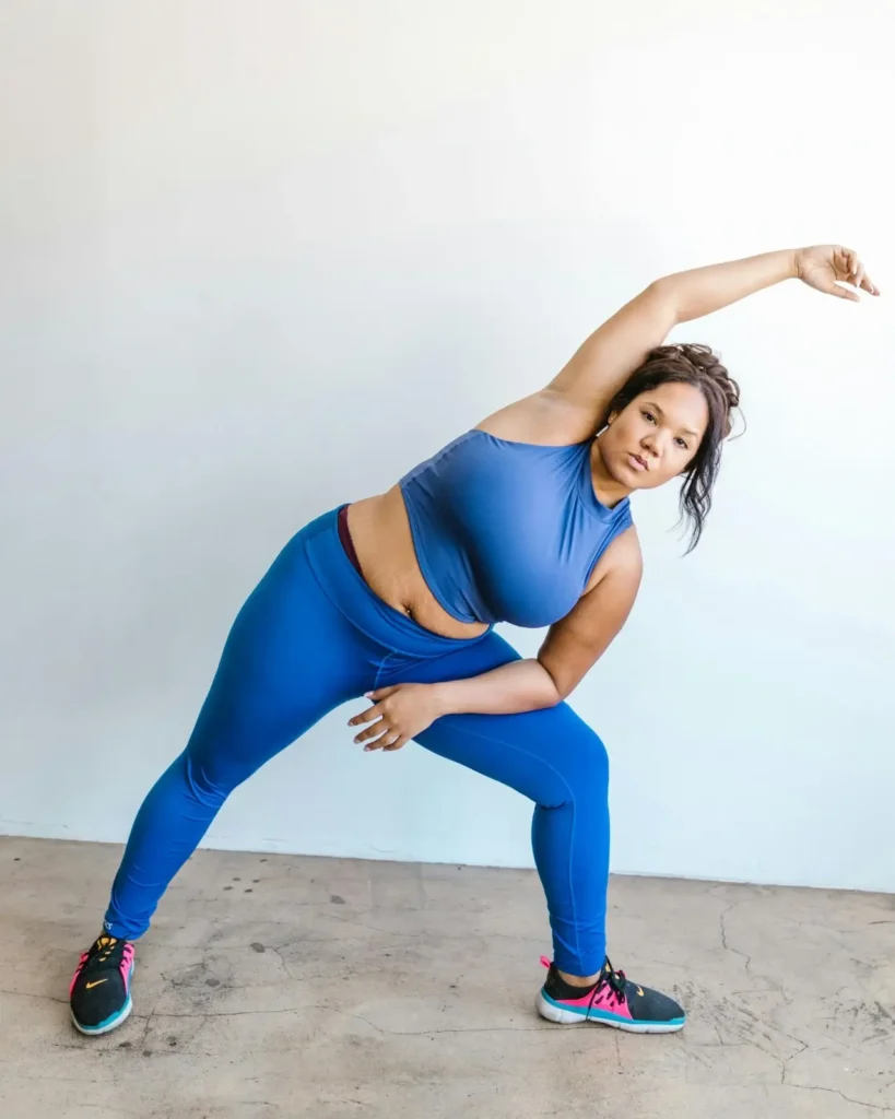 woman exercising at home for mental wellness