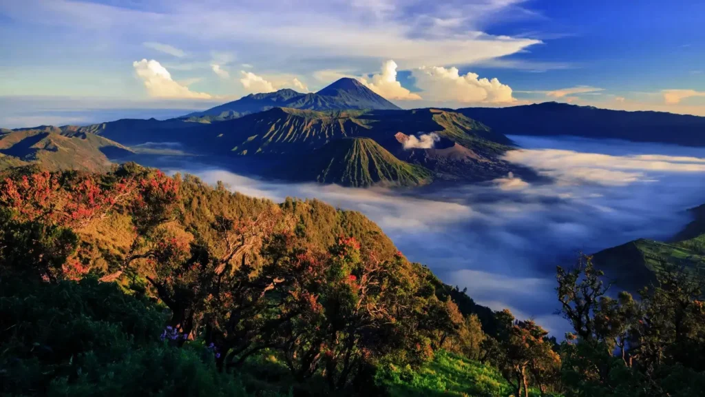 Mount Bromo’s smoking crater,