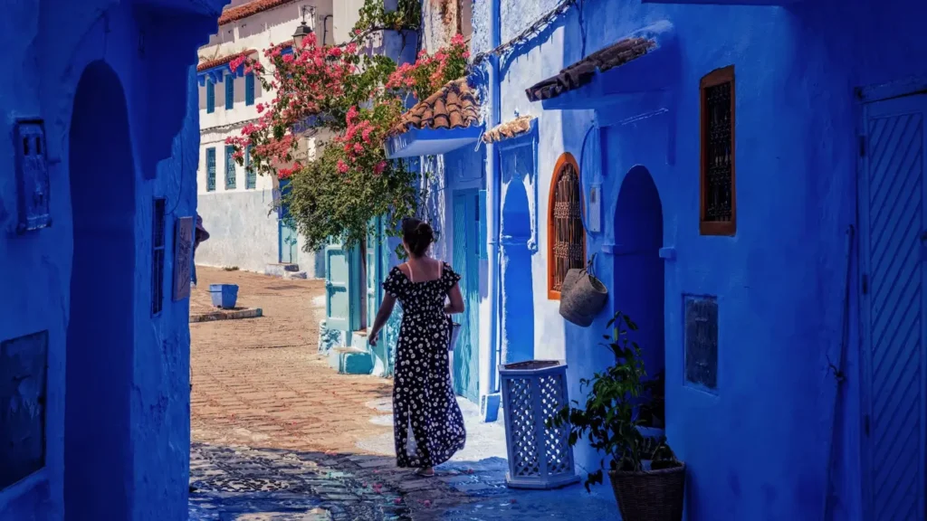 “Blue City,” Chefchaouen is entirely painted in shades of blue. 