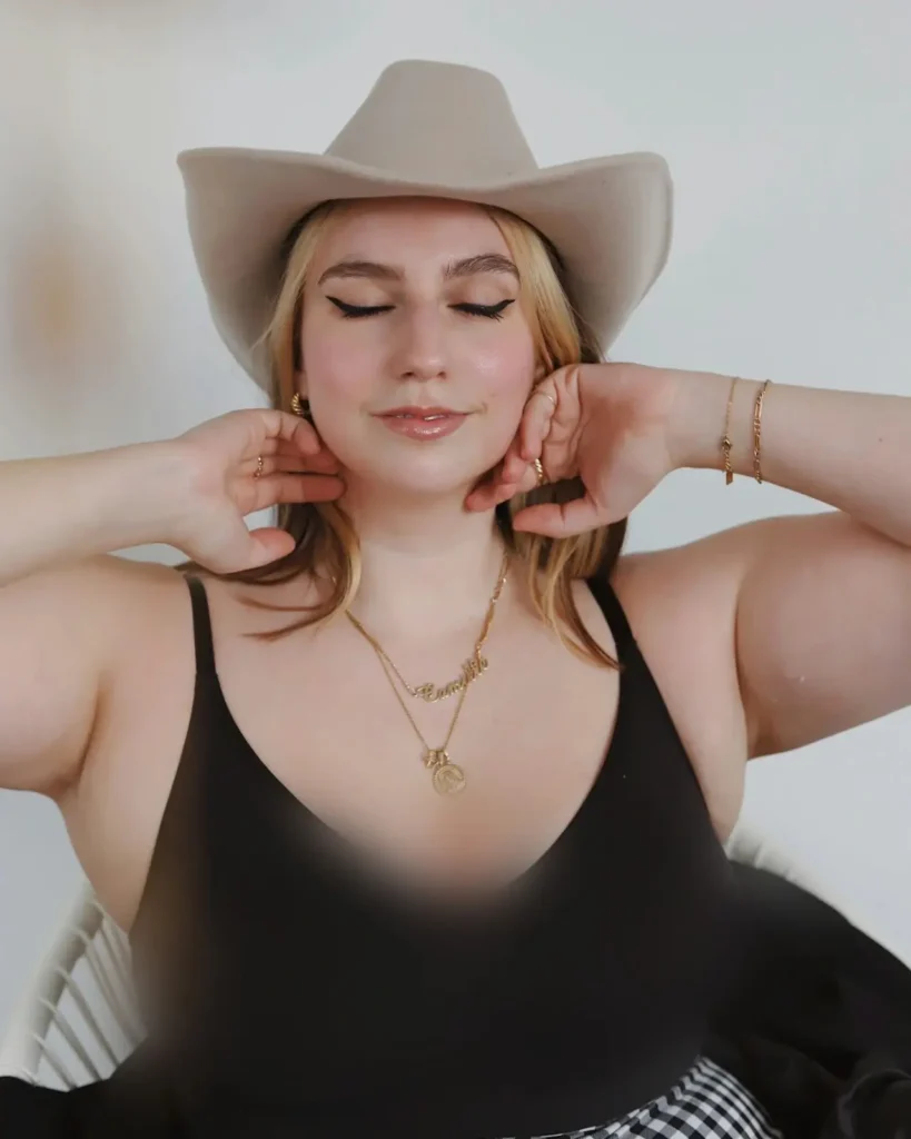 determined woman looking forward with confidence