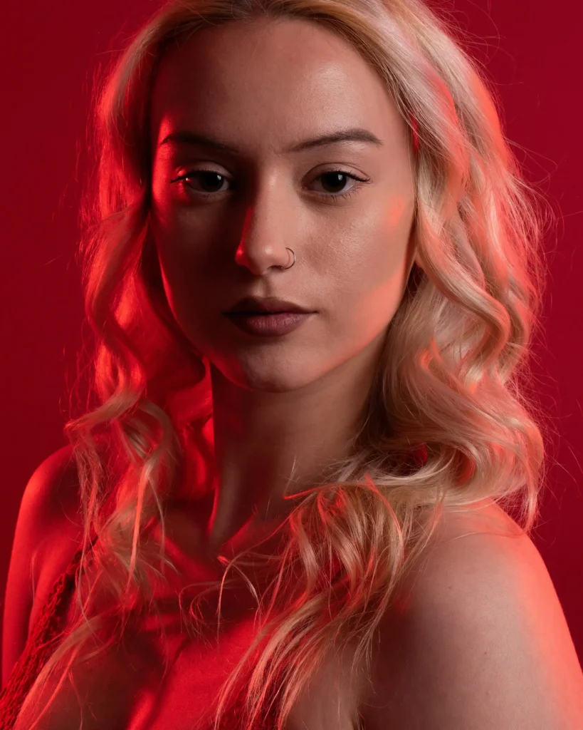 Portrait capturing delicate features smooth skin and modern minimal style representing East Asian beauty standards