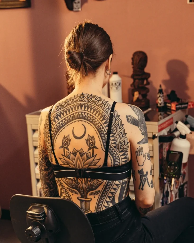 woman with inspirational  tattoo