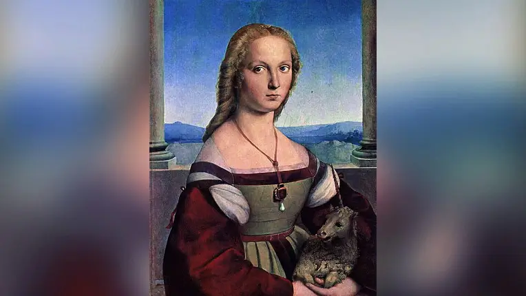 Young women with unicorn