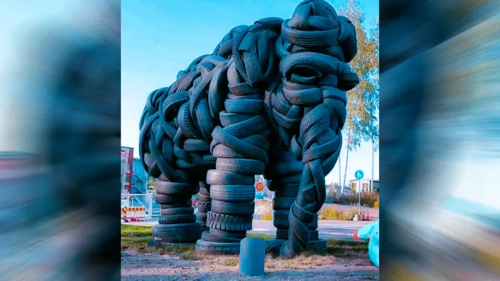 Tire Elephant Sculpture 